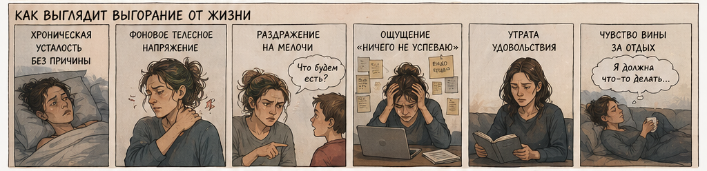 Как выглядит выгорание от жизни: симптомы — хроническая усталость, раздражение, вина за отдых