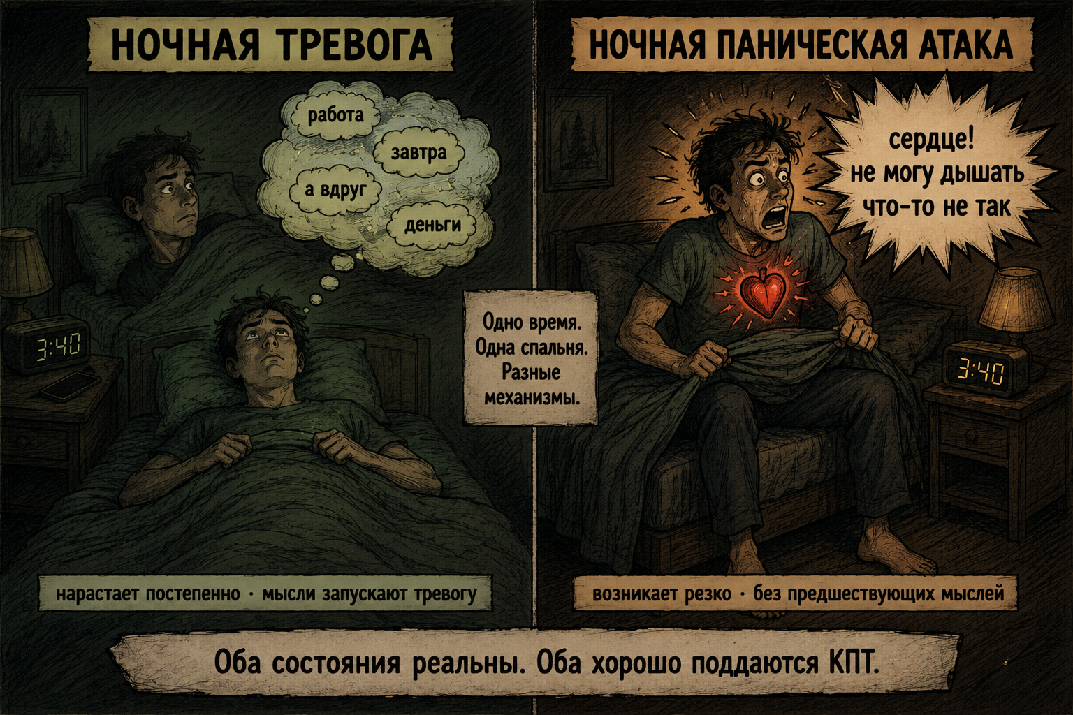 тревога ночью или ночная паническая атака — как отличить